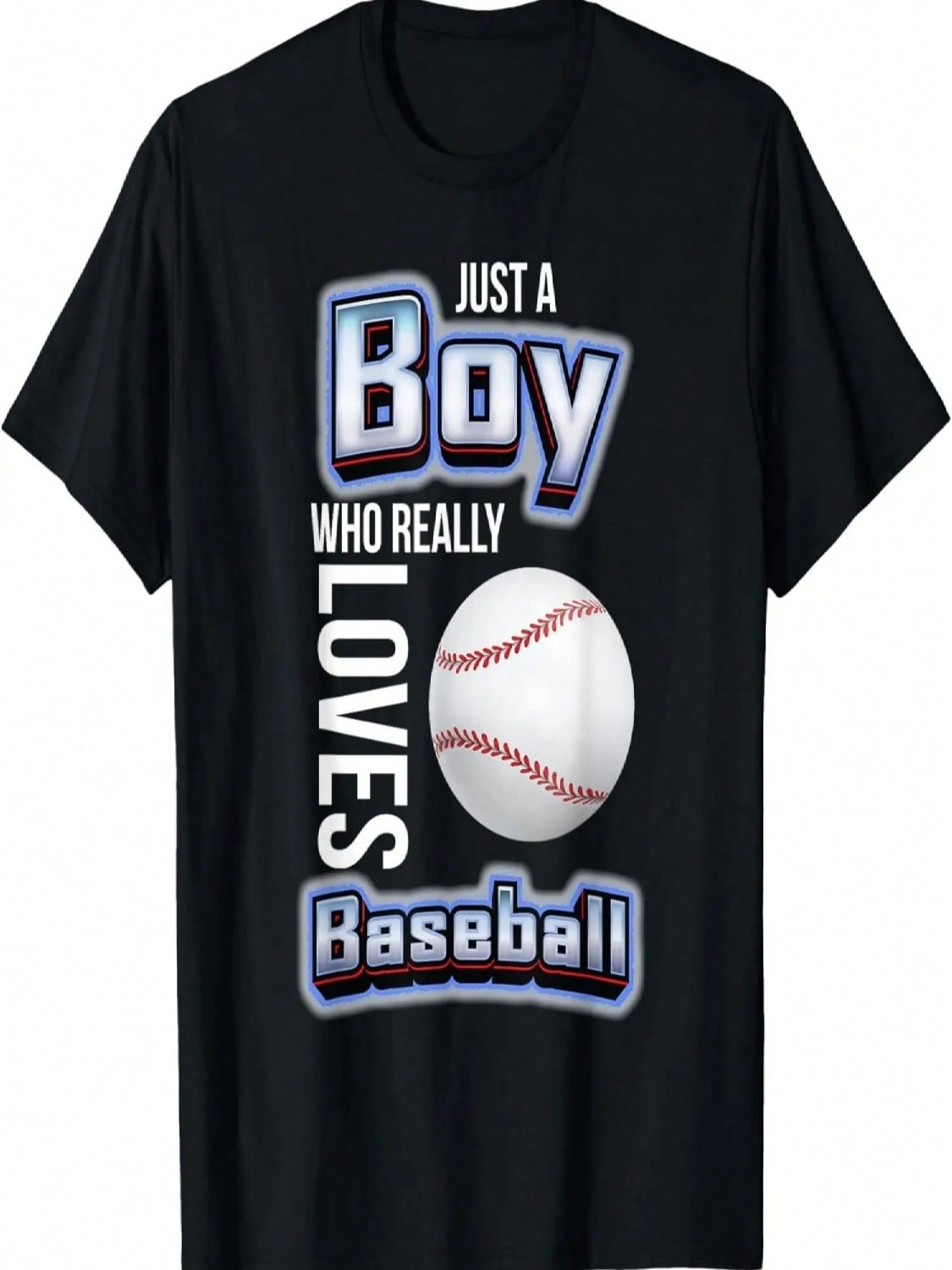 Just A Boy Who Really Loves Baseball Funny Baseball Design T-Shirt S разноцветный