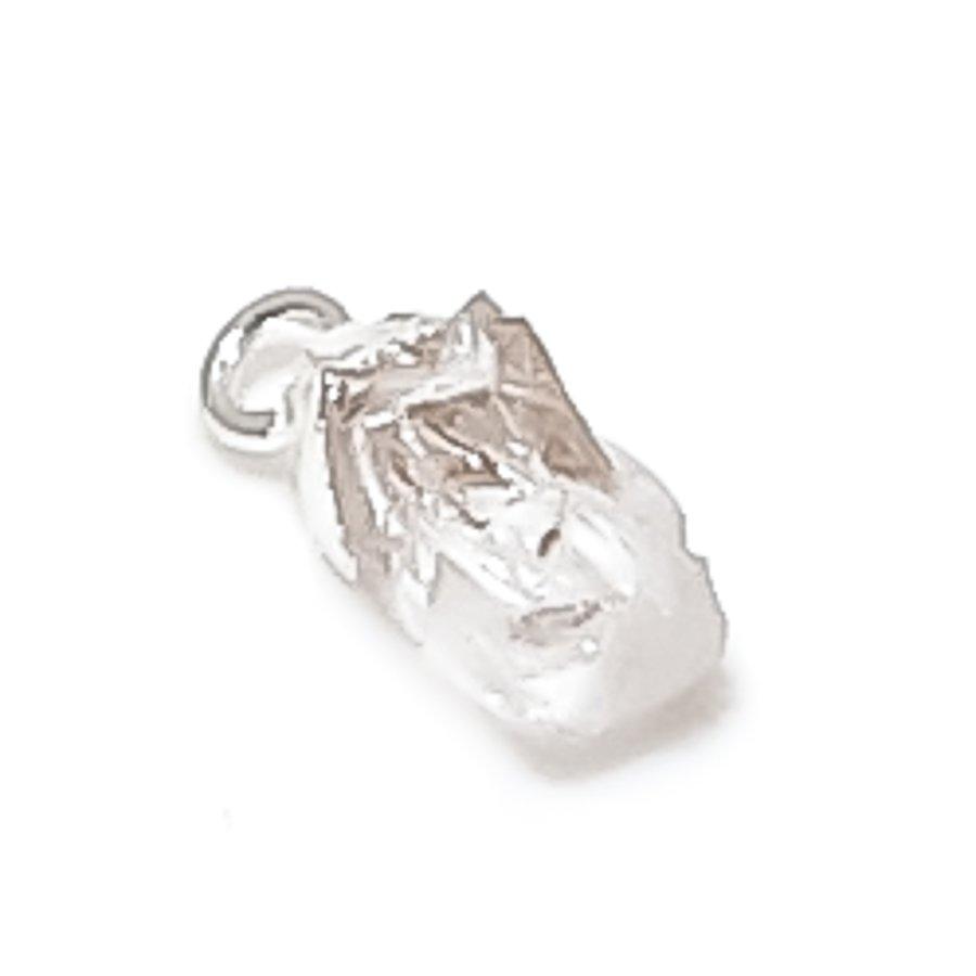 Natural Crystal Rough Gemstone 925 Sterling Silver Jewelry Pendant 0.59" t1Y03