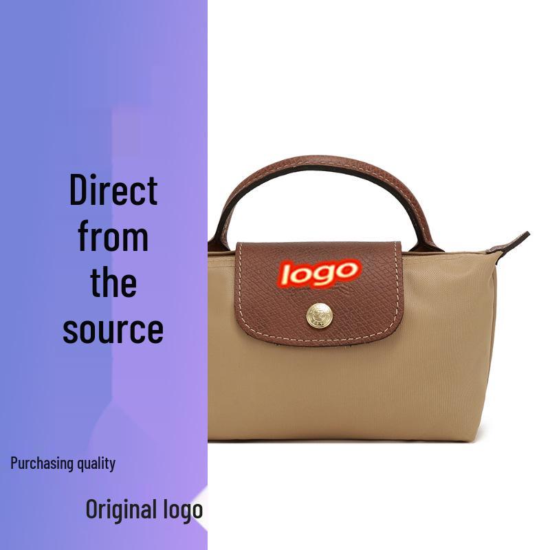 Dragon Inlaid Nylon Dumpling Shoulder Bag with Mobile Pocket