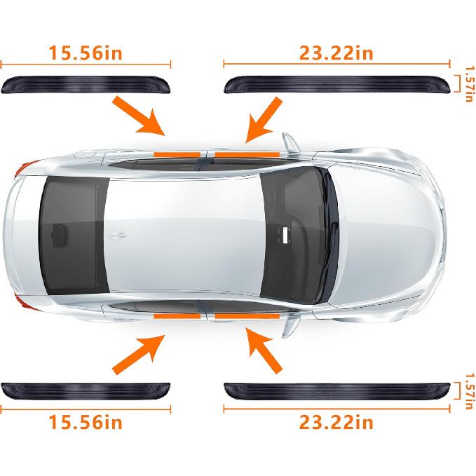 4PCS Car Door Sill Protector, Universal Threshold Protection for Car, Automotive Rubber Scratch Resistant Entry Sill Guards, Doors Edge Step Dust