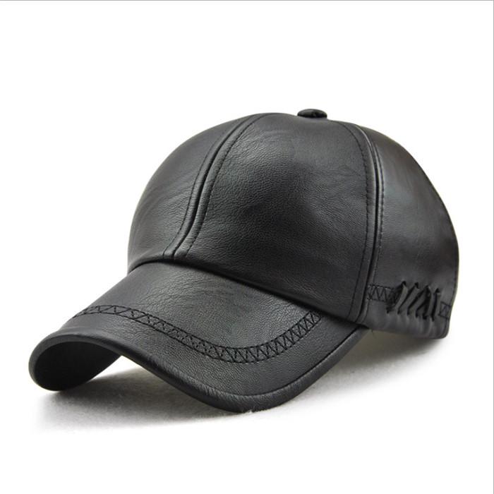 Buy Outdoor Baseball Cap PU Leather Hat 