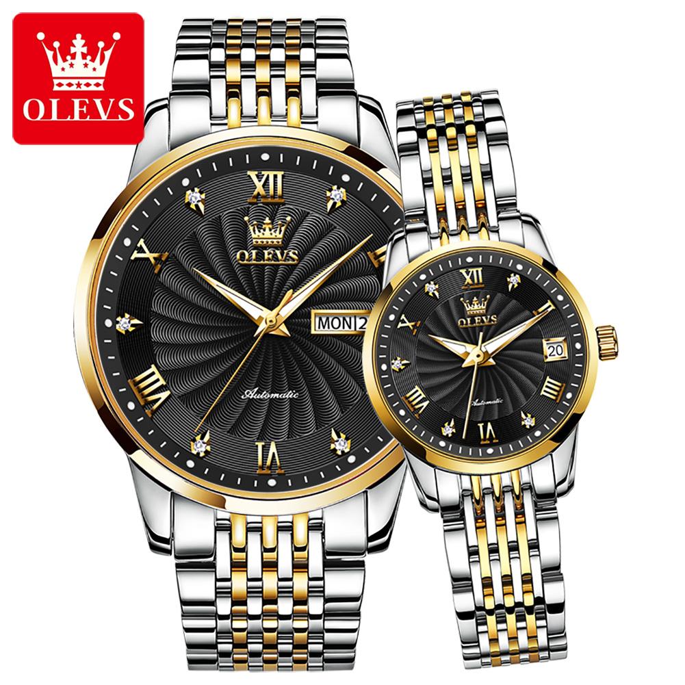 OLEVS 6630 Custom Classic Business Couple Watch for Man Luxury Fully Automatic Mechanical Watch Woman Mens Wrist Watch Mechanical watch