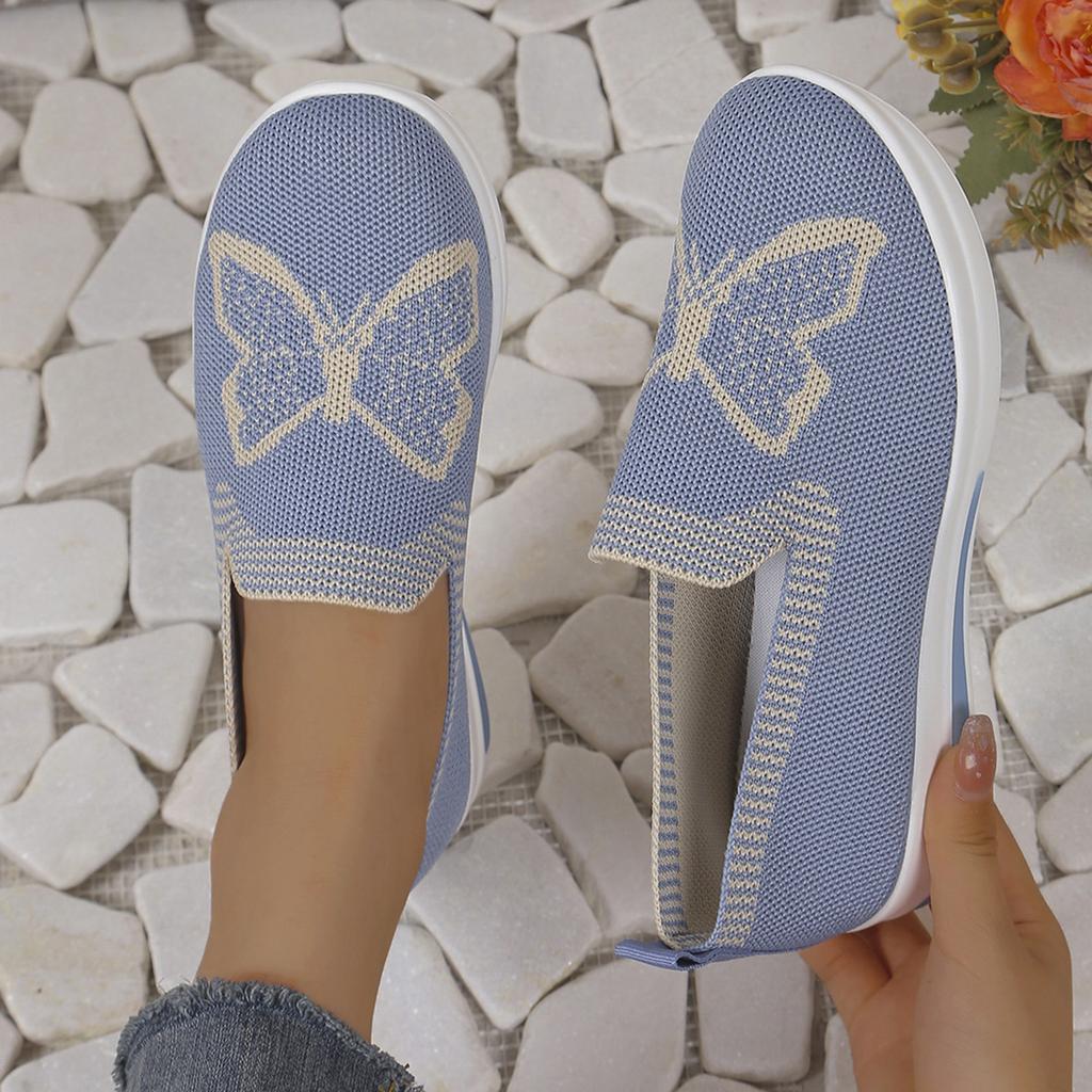 Fashion 2024 Spring and Autumn Fashionable Round Toe Shallow Mouth Color Block Bow Mesh Slip-on Low Heel Casual Women Sports Shoes