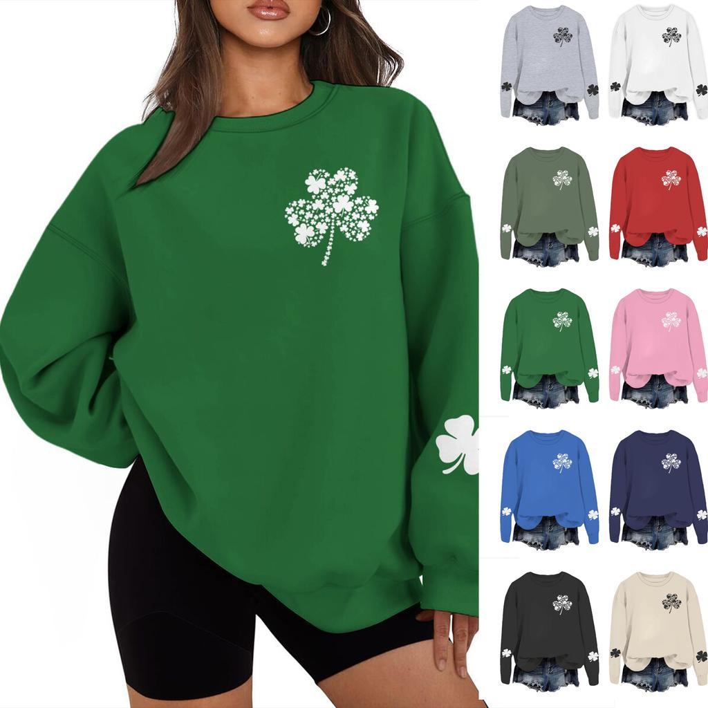 Ladies' Casual Women's Printed Round Neck Pullover Hoodie