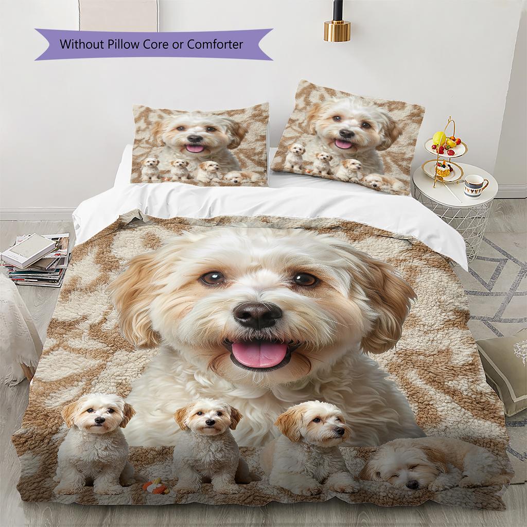 Havanese Papillon Pattern Bedding Quilt Set Quilt Cover Pillowcase Home Decoration Gift (1 * duvet cover + 2 * pillowcase, without core)