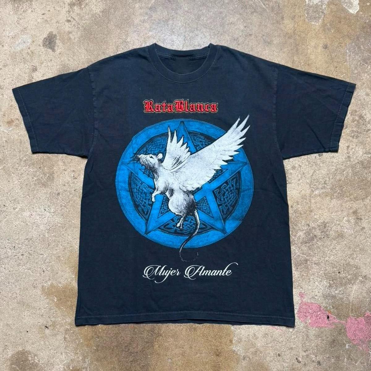 Vintage 2000s Rata Blanca Mujer Amante Band T Shirt NI556 M