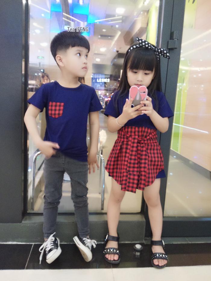 Korean Style Mother-Daughter Plaid Patchwork Dress - Summer 2022 Collection