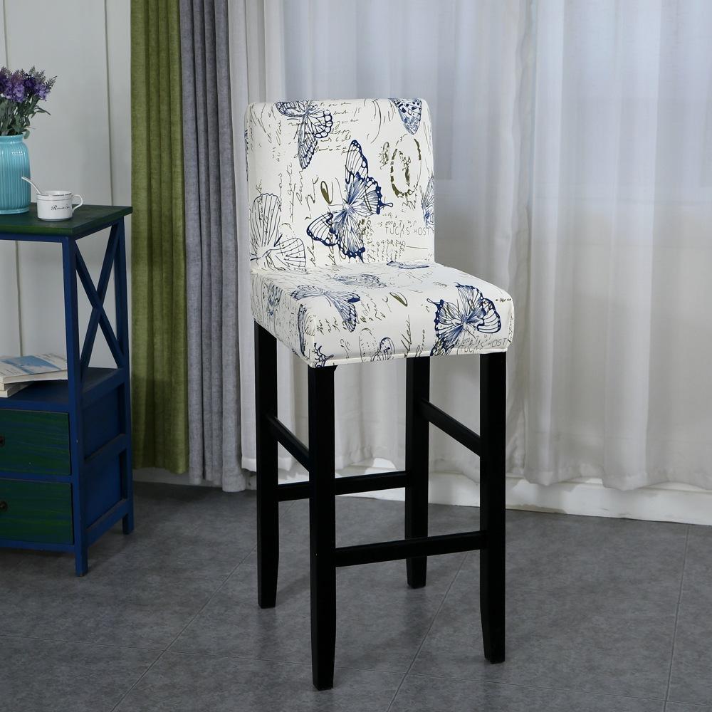 Elastic Bar Stool Chair Cover Home Dining Room Bar Seat Cover Geometric Style Restaurant Hotel Decor Washable Easy Cover 1pc