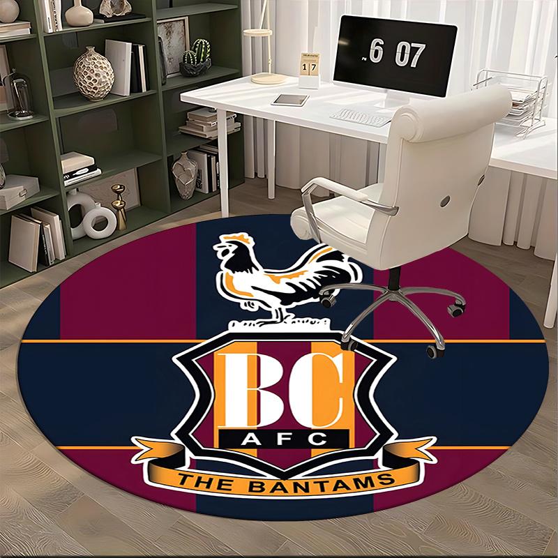 BC AFC,The Bantams Crest Chair mat Round Rug Office carpet, Non slip, Suitable for Living Rooms, Bedrooms decor.1205005a