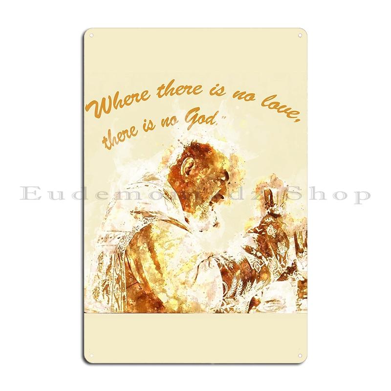 Mosaic Of Father Pius Padre Pio Metal Plaque Kitchen Designing Rusty Customized Wall Decor Pastor Tin Sign Poster