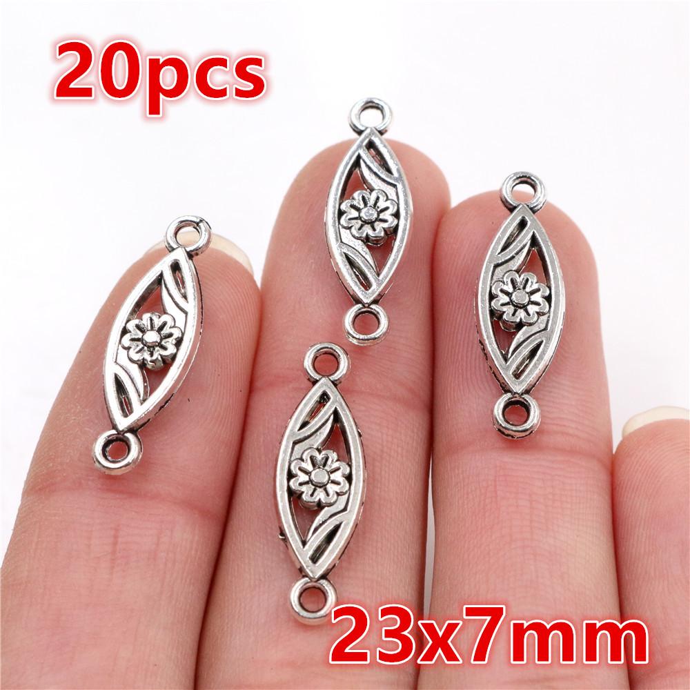 10-30pcs Alloy Metal Flower Charm Pendant Connector DIY Jewelry Making Accessories for Necklace Bracelet Connectors