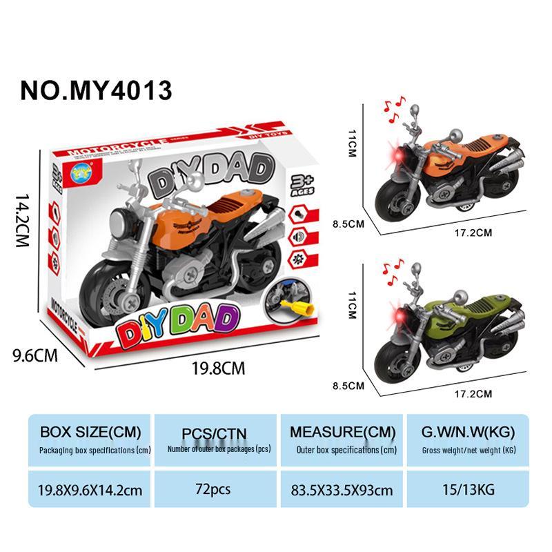 DIY Disassembly Motorcycle Toy with Lights & Sound - Educational Inertial-Forward for Kids