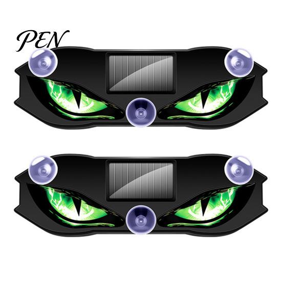 Car Atmosphere Light Solar Devil Eyes for Windshield, Window Warning Sign with Three Smart Modes, Enthusiast Styling Accessories LED Digital