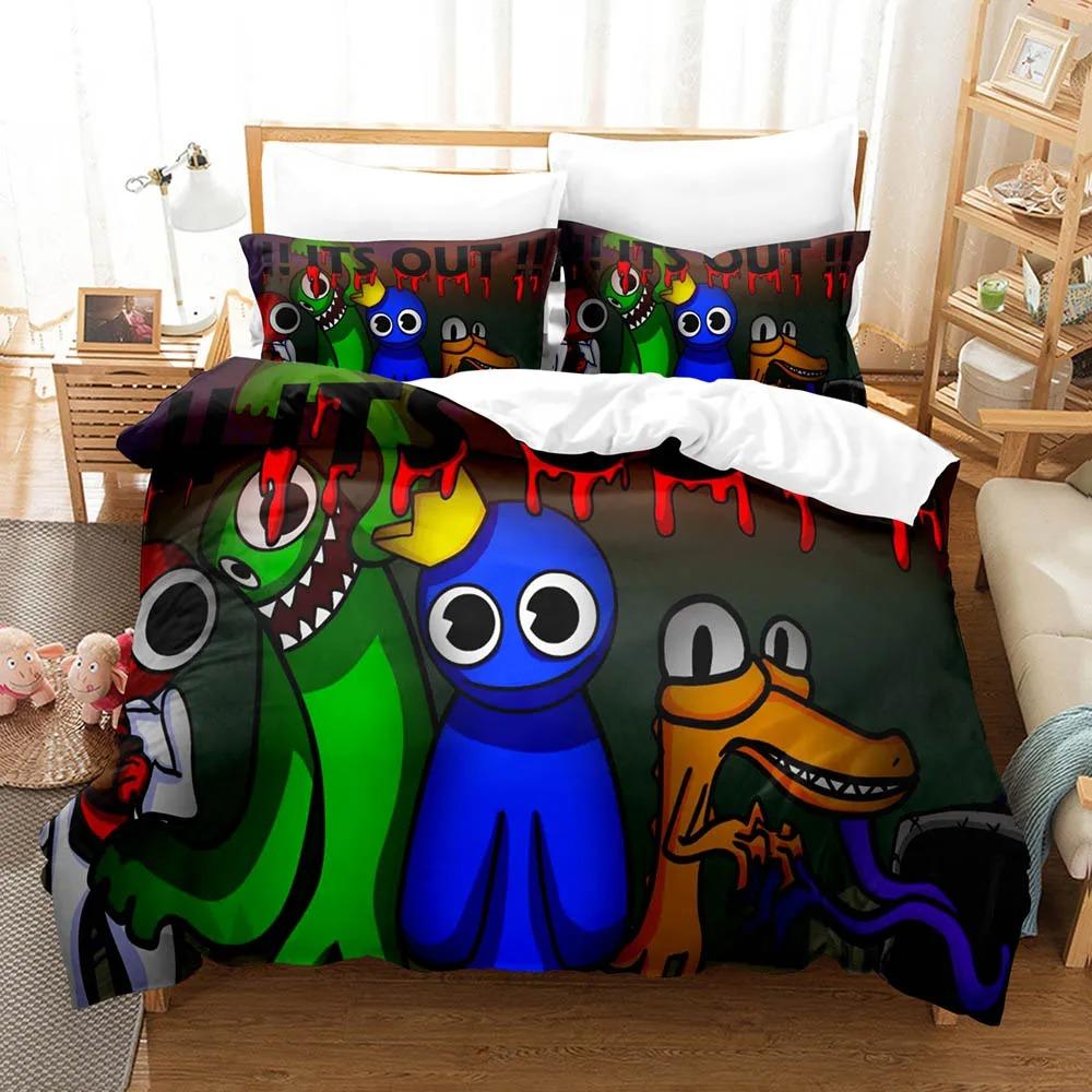R-Rainbow Friends Bedding Sets 3D Kids Duvet Cover Set With Pillowcase Twin Full Queen King Bedclothes Bed Linen For Boys Girls
