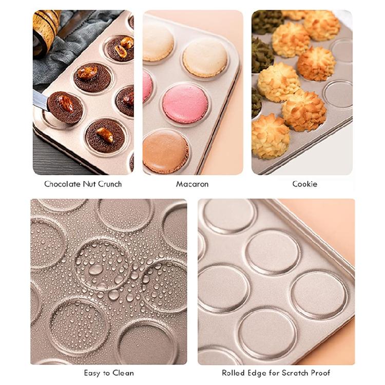 35-Tassen Antihaft-Macaron-Backblech Stahl Backgeschirr für Kuchen Gebäck Keksform Küche