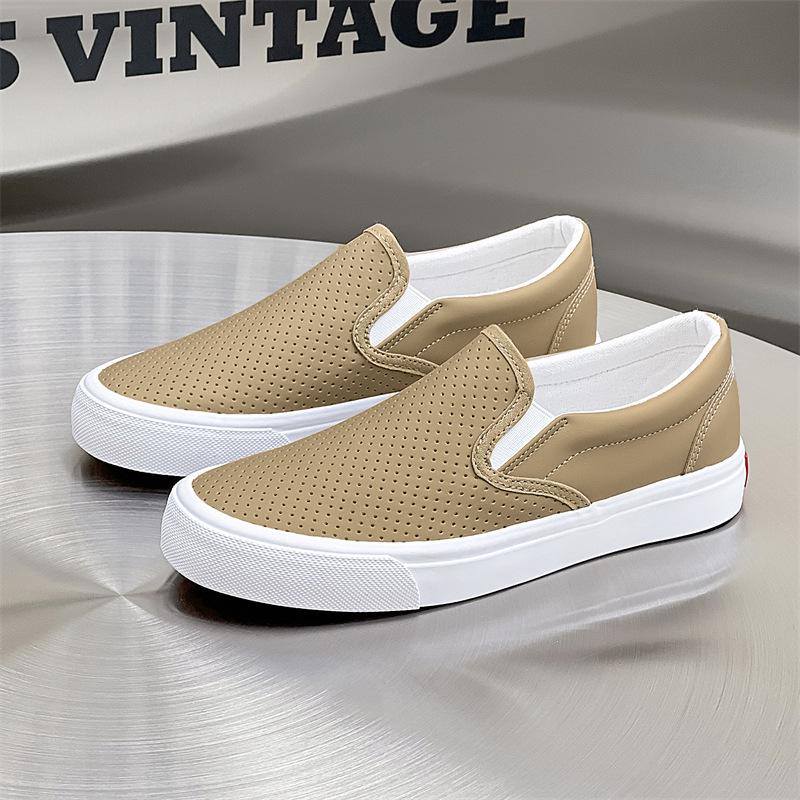 Chaussures Slip-On en toile unisexes 2026: Chaussures plates d'été décontractées style coréen pour étudiants et couples.
