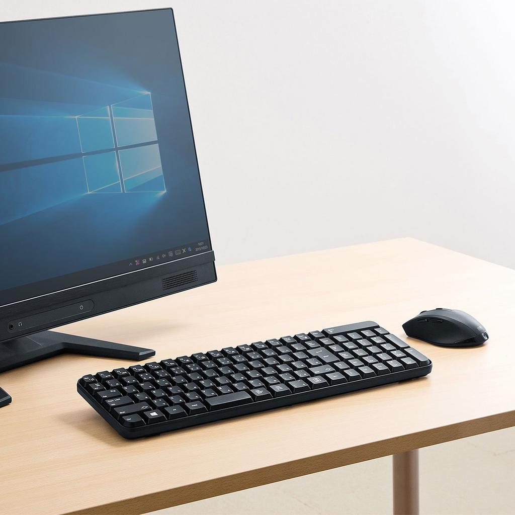 Sanwa Supply Wireless Keyboard with Mouse, Black, SKB-WL25SETBK