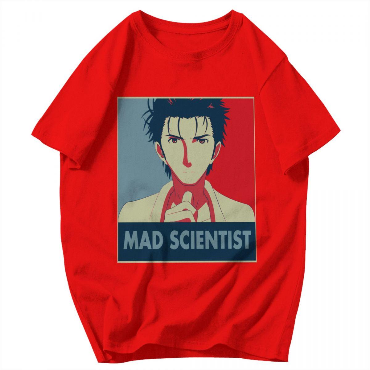 Men T Shirt Steins Gate Anime Mad Scientist Pop Art Unique Y2K Graphic Quality Unisex Tops T Shirts S