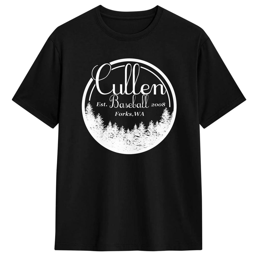 Cullen Baseball Twilight Tshirt Summer Pure Cotton Tshirts For Unisexs Print Tshirt Short Sleeve Y2k Fun Clothes