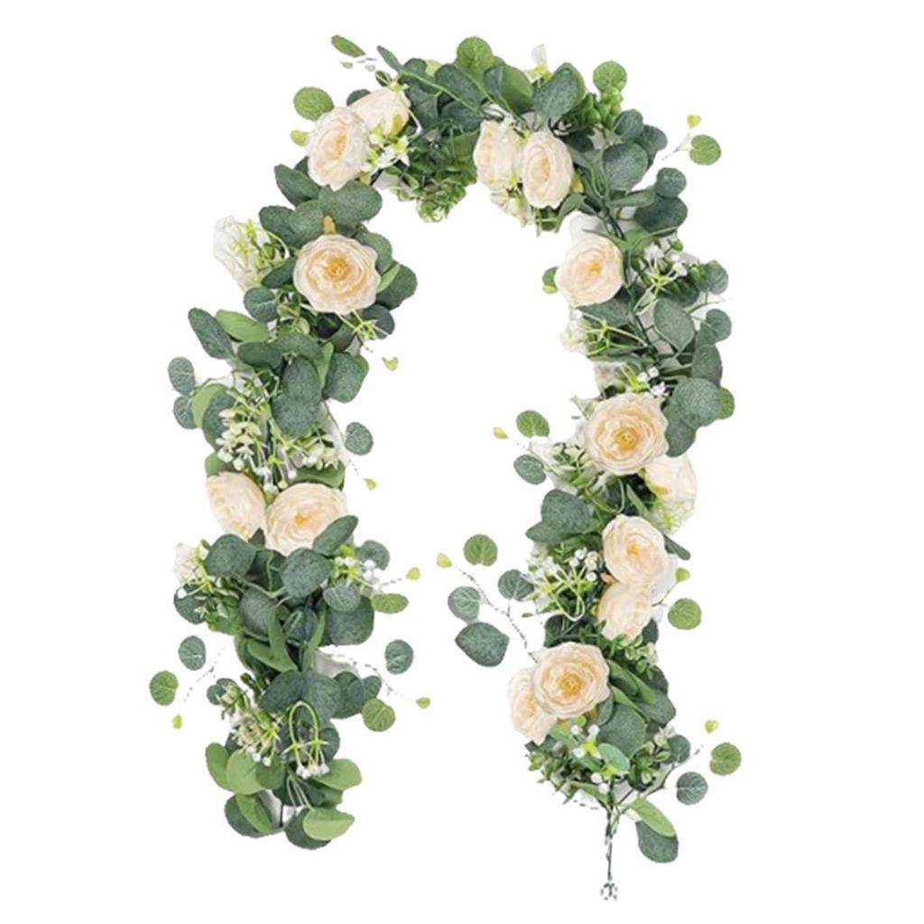 Floral Vines Greenery Garland Artificial Eucalyptus Flowers Wedding Party Table Decor for Arch Wall Fireplace Backdrop Ornament