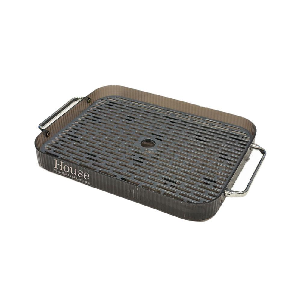 

Large Capacity Fruit Dessert Tray Plastic Dessert Serving Tray Rectangular Tea Tray Bathroom серый