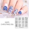 kads Vánoce 004 Razítkovací destička pro nail art Šablona pro tisk na nehty pro DIY nehtovou úpravu s razítkovacím lakem