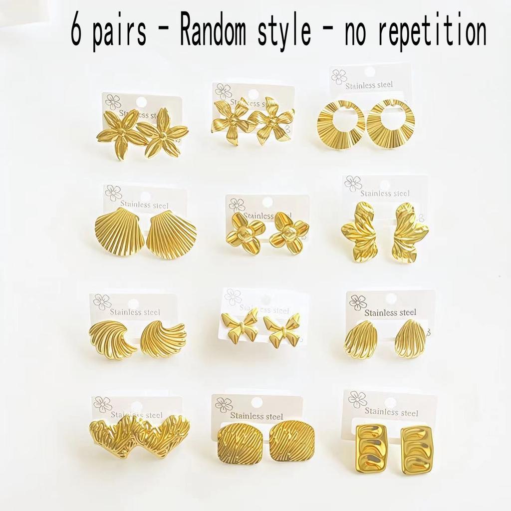 Klassische Mehrstil-Vintage 18 Karat Vergoldung Schmuck Ohrstecker Edelstahl Geometrischer Stab Minimalistische Ohrringe für Frauen