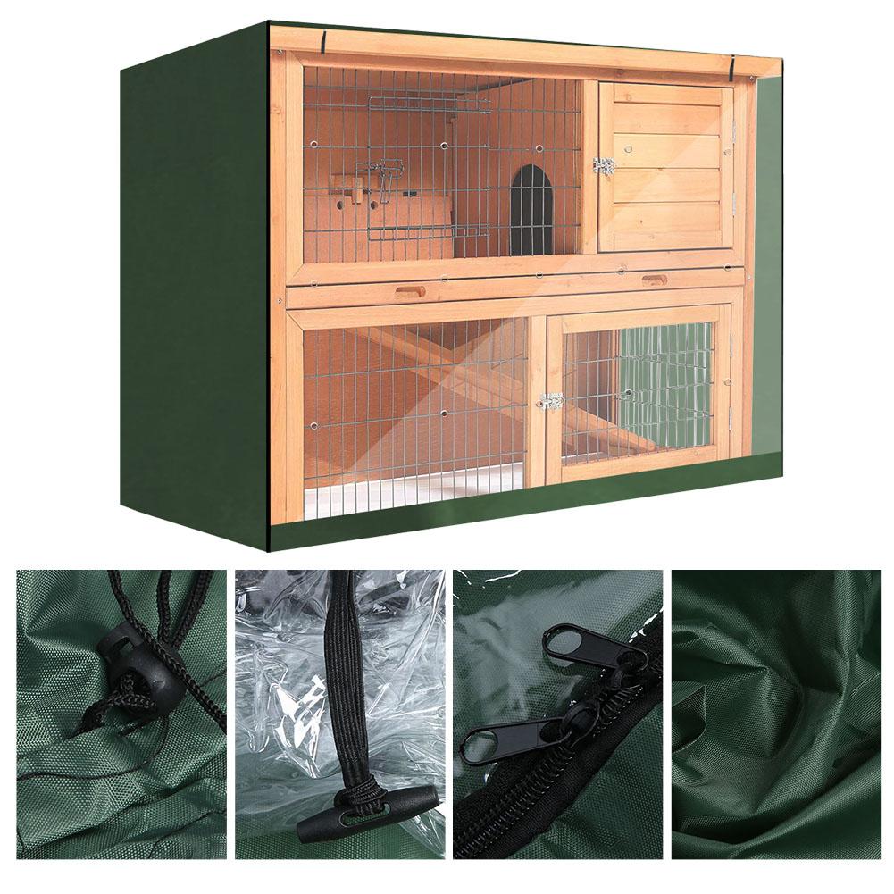 Oxford Cloth Double Layer Hutch Dust Proof Cover Accessory for Poultry Cage(black )