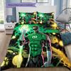 Green Lantern Battle Bedding Set, 1 Duvet Cover & 2 Pillowcases, Home Use, Ideal Gift for Fans