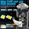 2Pcs H4 LED Projector Lens Headlight Bulbs HB2 9003 Hi/Low Beam 130W 60000LM Turbo Plug&Play Motorcycle Car Headlamp 6500K White