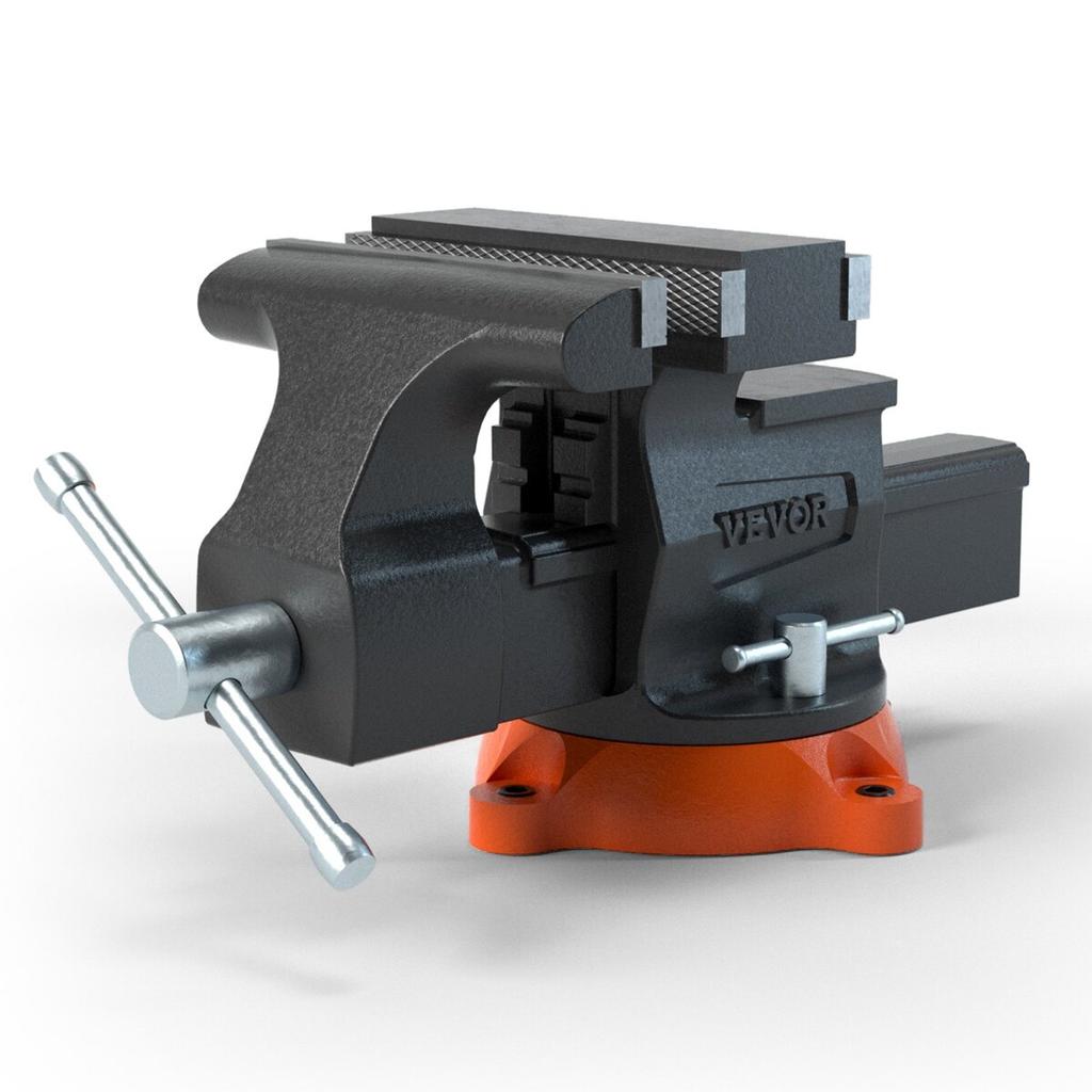 Bench Vise, 6.5" Jaw Width 6.5" Forward &9.3" Reverse Opening, 360-Degree Swivel Locking Base Multipurpose Workbench with Anvil, Heavy Duty Ductile
