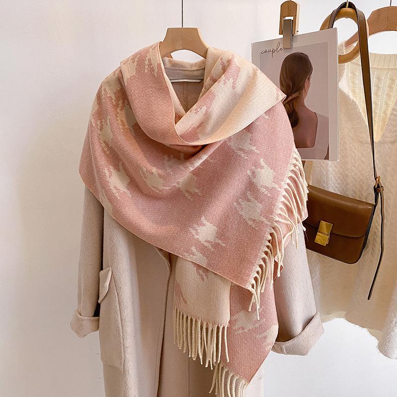

Swing and winter Qiandongge wool scarf women s new double-sided versatile long shawl thickened student warm scarf 185