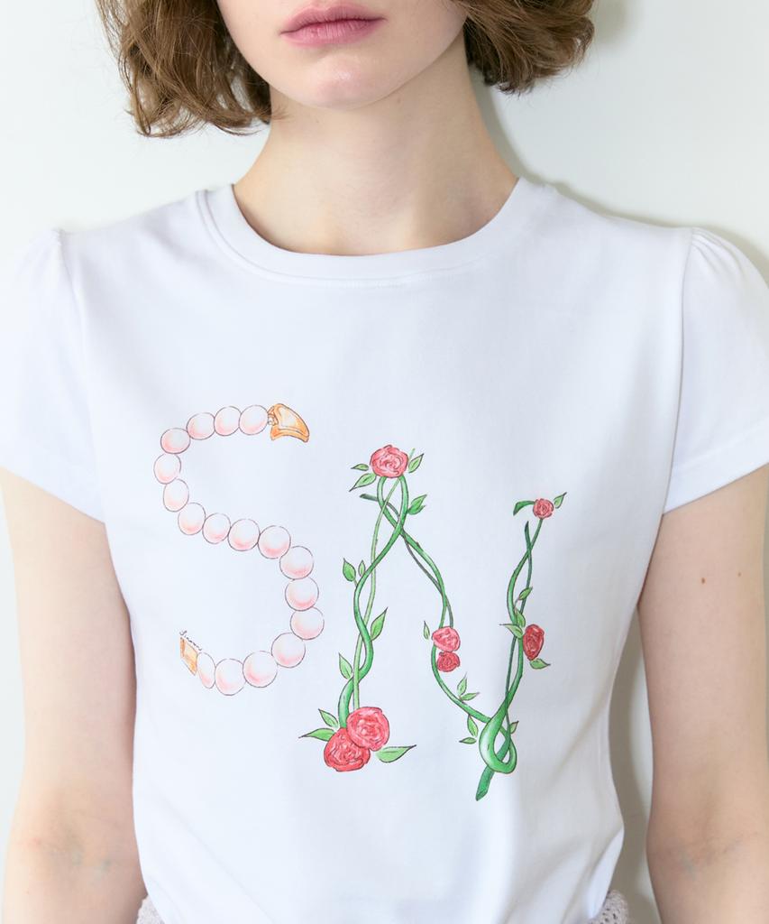 SINOON Sn Flower Puff T-Shirt (White)