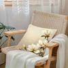 Elegant White Magnolia Flower Pillow Cover Vintage Floral Botanical Print Beige Cushion Case For Sofa Bed Couch Boho Home Decor