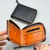 Men’s Short Zipper Wallet PU Leather Dollar Pattern Embossed Bifold Wallet Coin Pocket Card Holder Small Wallet