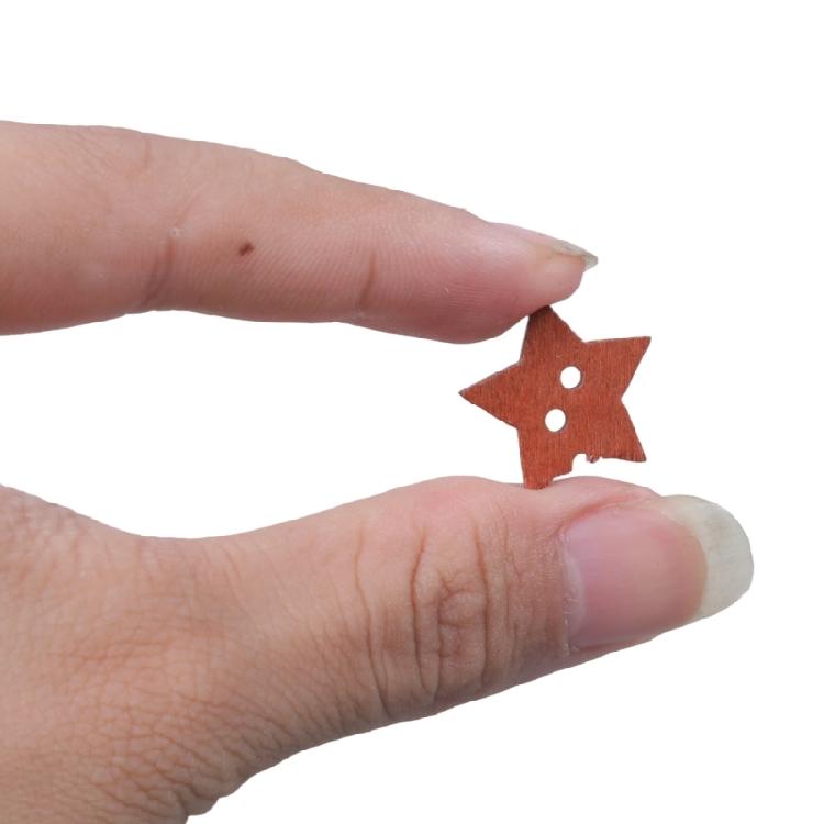 20MM Wooden Five Point Star Buttons Star Shape Sewing Buttons with 2 Hole for Dress Sweater Art Craft Sewing Knitting