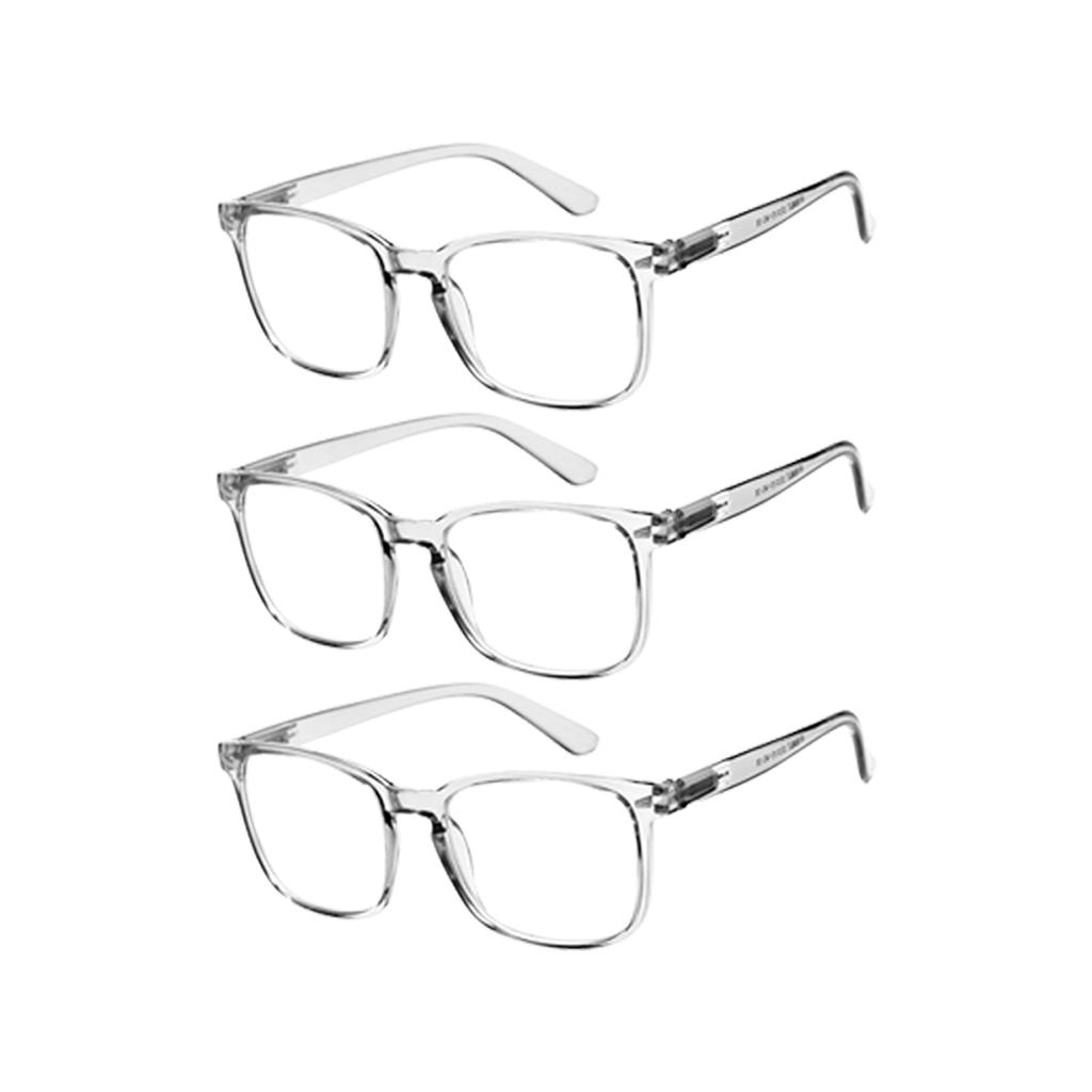 3pcs Anti-Fatigue Blue Light Glasses Unisex Oversized Reading Glasses with Spring Hinges for Computer Use