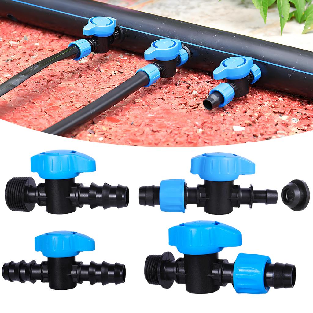 Drip Irrigation Barbed Bypass Valve Drip Line Shut Off Valve Drip System Water Diverting Valve For Agriculture Orchard Greenhous