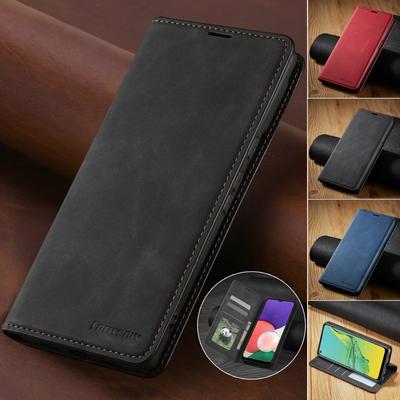 Luxury Leather Magnetic Wallet Flip Case for Samsung A14 A54 A34 5G A24 A13 A23 A33 A53 A15 A25 A35 A55 A05 FA52 A32 A22 A12 A72 A04S A03 Card  Cover