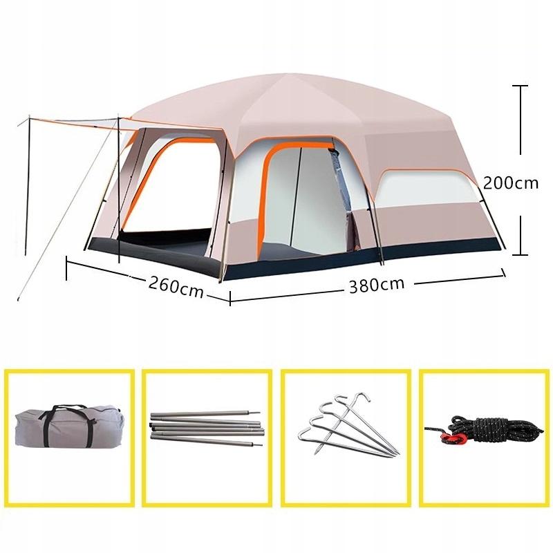 Family Camping Tent Waterproof 7 Person 380X260X200 Cm