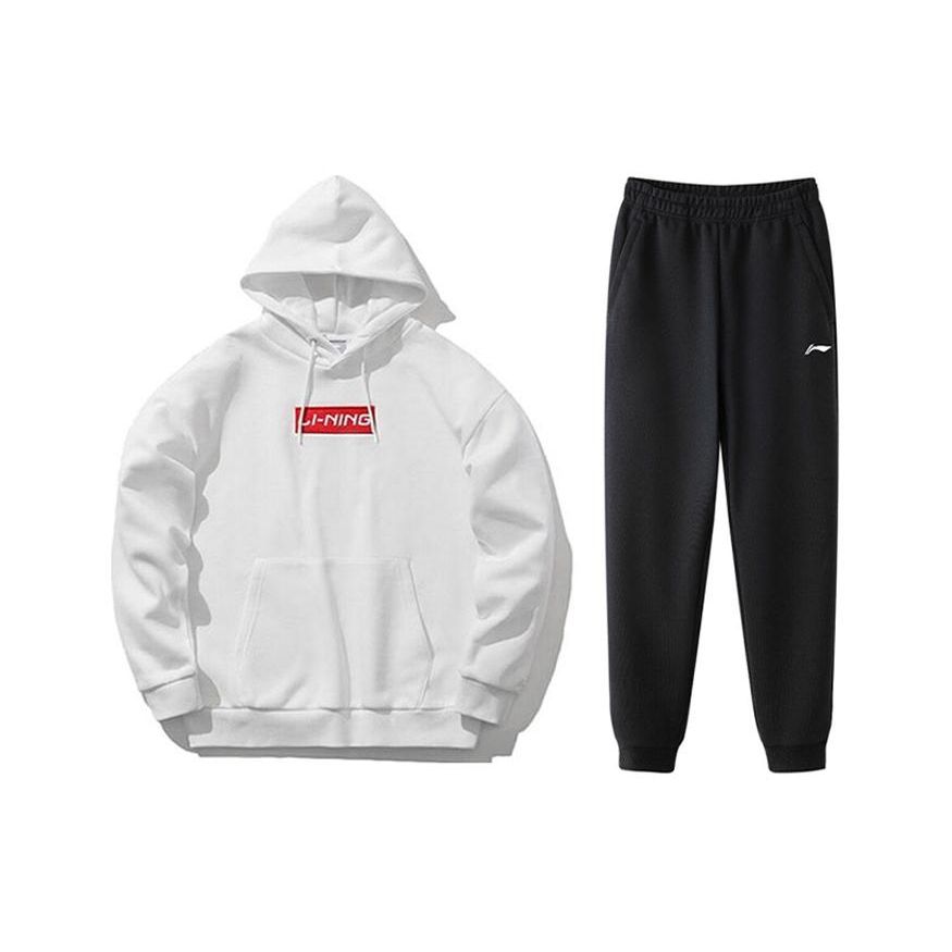 

Вышитый логотип Li Ning Флисовый Толстый Теплый Свитшот Комплект Унисекс комплект свитшота YWDT333-1+AKLT809-1 XL