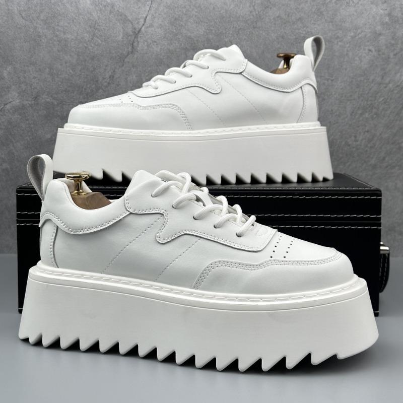 Thick Soled Men's 2025 Spring and Autumn New Height Increasing Fashionable Versatile Trend Casual Breathable Board Shoes