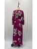 2025 Summer Women's V-Neck Long-Sleeved Printed Swing Dress