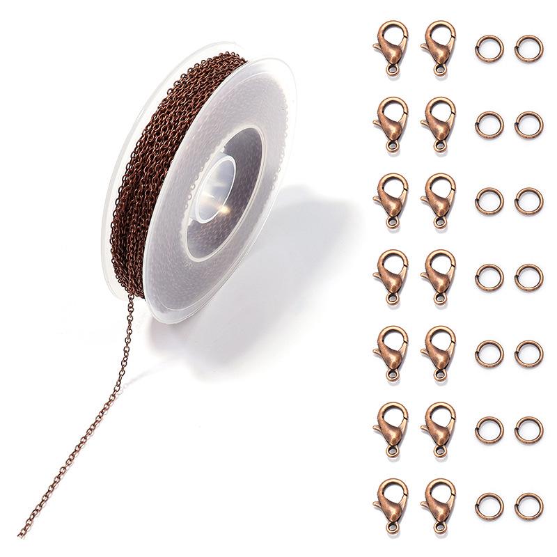 Iron Cross-Design Electroplated Chain with Swivel Lobster Clasp for DIY Jewelry Accessories