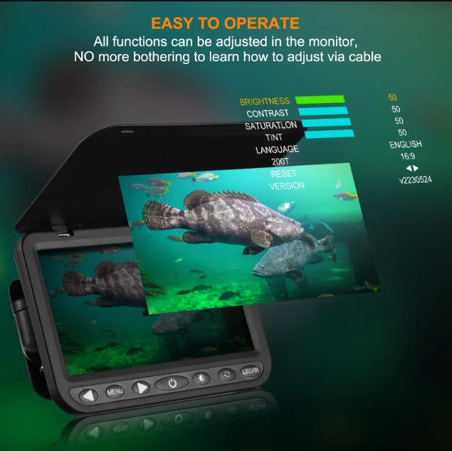 1080P 7 inch MOQCQGR underwater video camera with 10000mAh battery,underwater fishing camera,ice fishing camera,winter fishing camera
