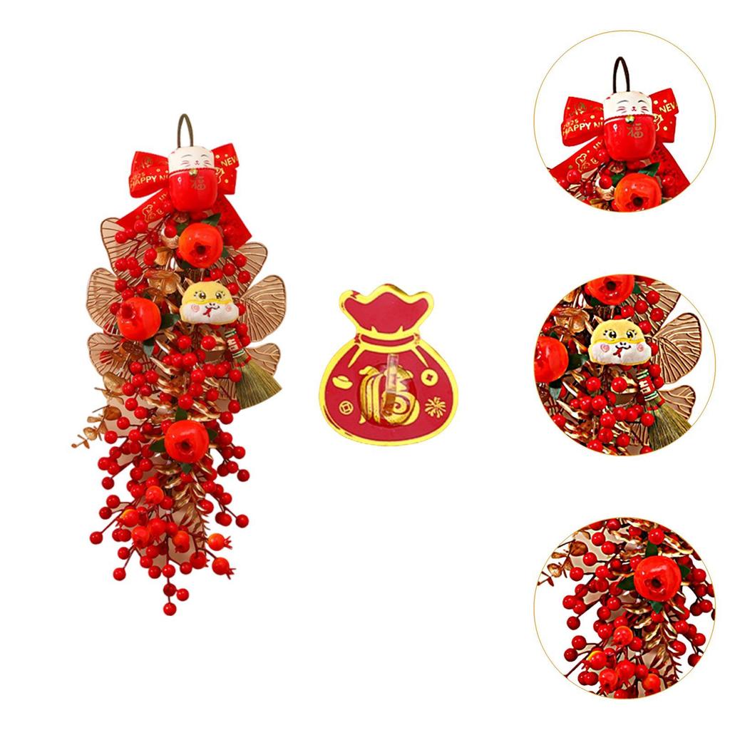 2026 Chinese New Year Decoration with Hook Home Decor Stylish Lunar New Year Swag for Birthday Window Home Holiday Farmhouse