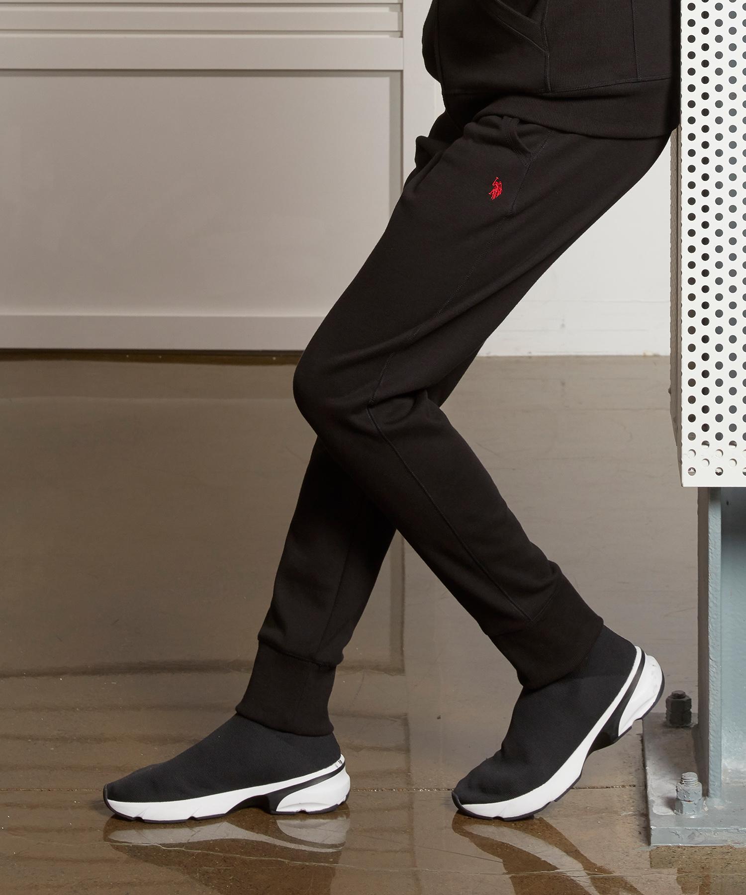 USPOLOASSN Cotton Blend Brushed Jogger Pants_Black