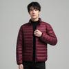 Mens Lightweight Short Down Jacket Hooded Stand Collar Winter Warm Outerwear 90% White Duck