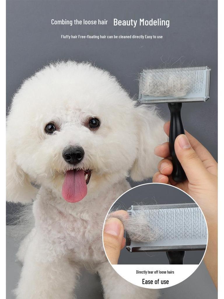Pet Grooming Comb for Cats & Dogs - Removes Loose Hair with Fluffy Needle Rake