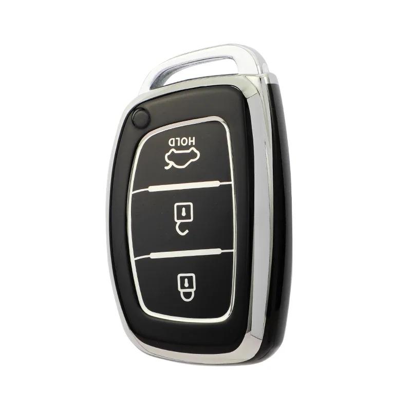 For Hyundai Tucson Santa Fe Rena Sonata Elantra Creta Ix35 Ix45 I10 I30 I40 3/4 Buttons Tpu Car Smart Key Case Cover Accessories